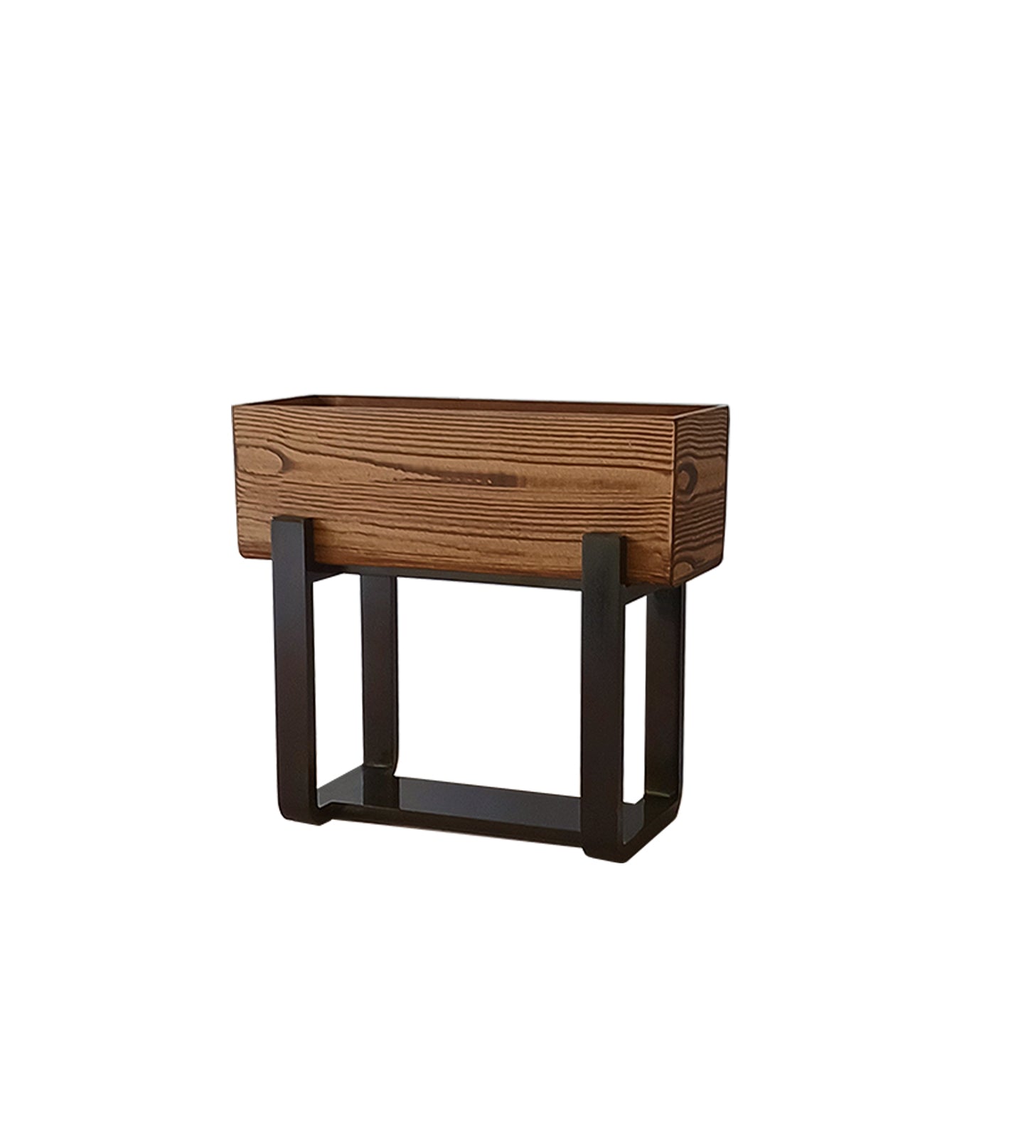 Eco Bark Rectangular Floor Planter With Curved Stand