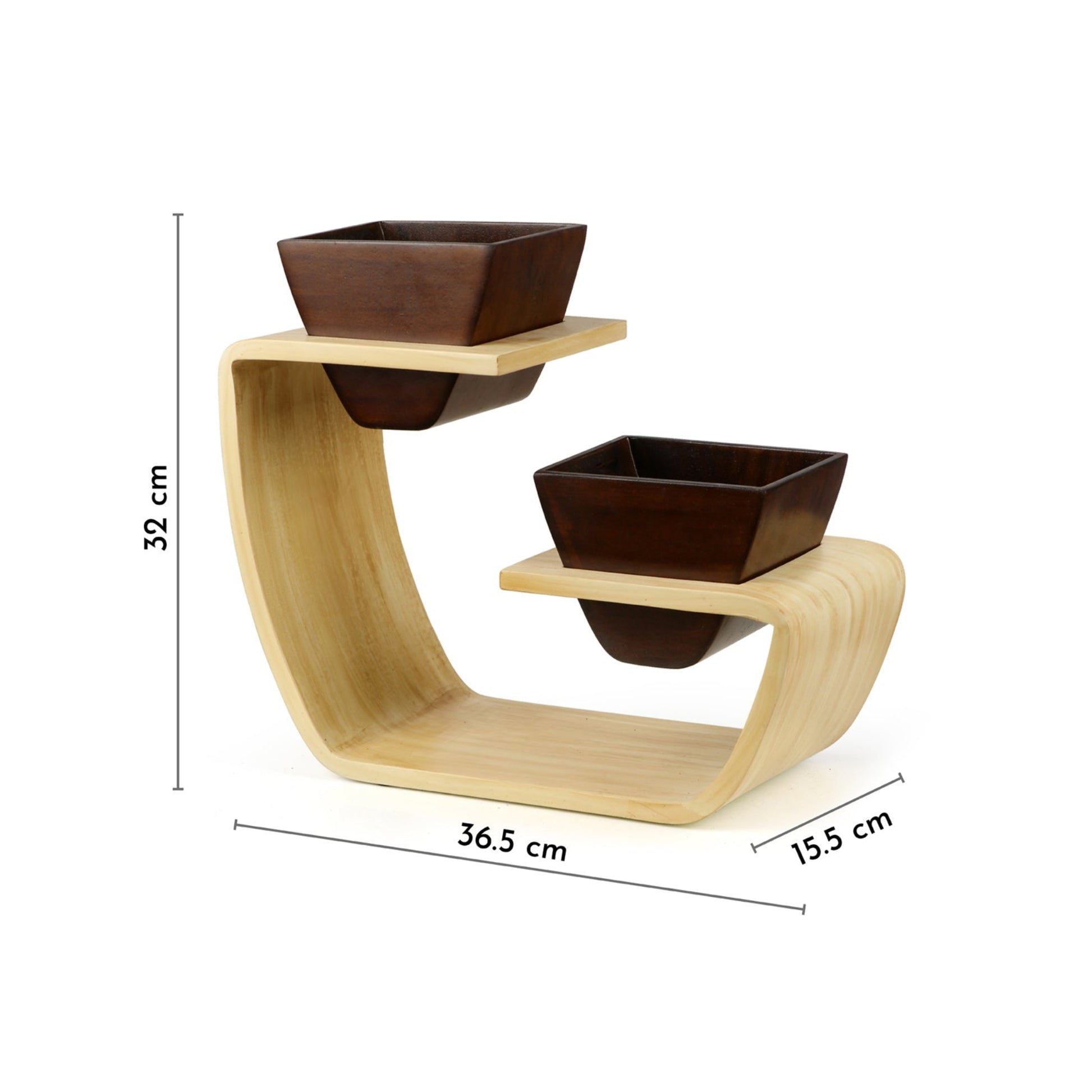 0503 Dark Brown Artistic Curved Planter - WG , CloseUp