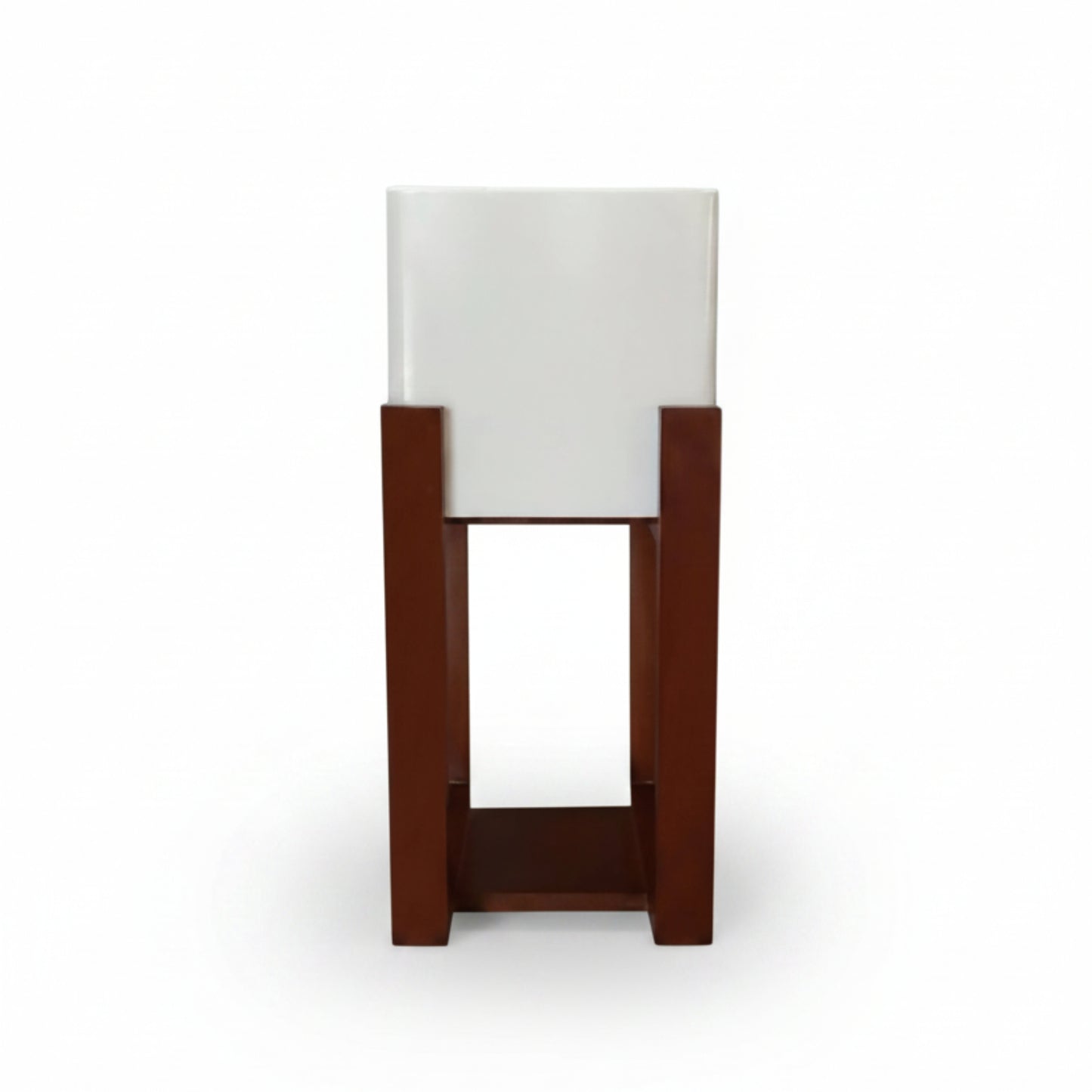 0701  Square Pot on Stand - WB, Front View