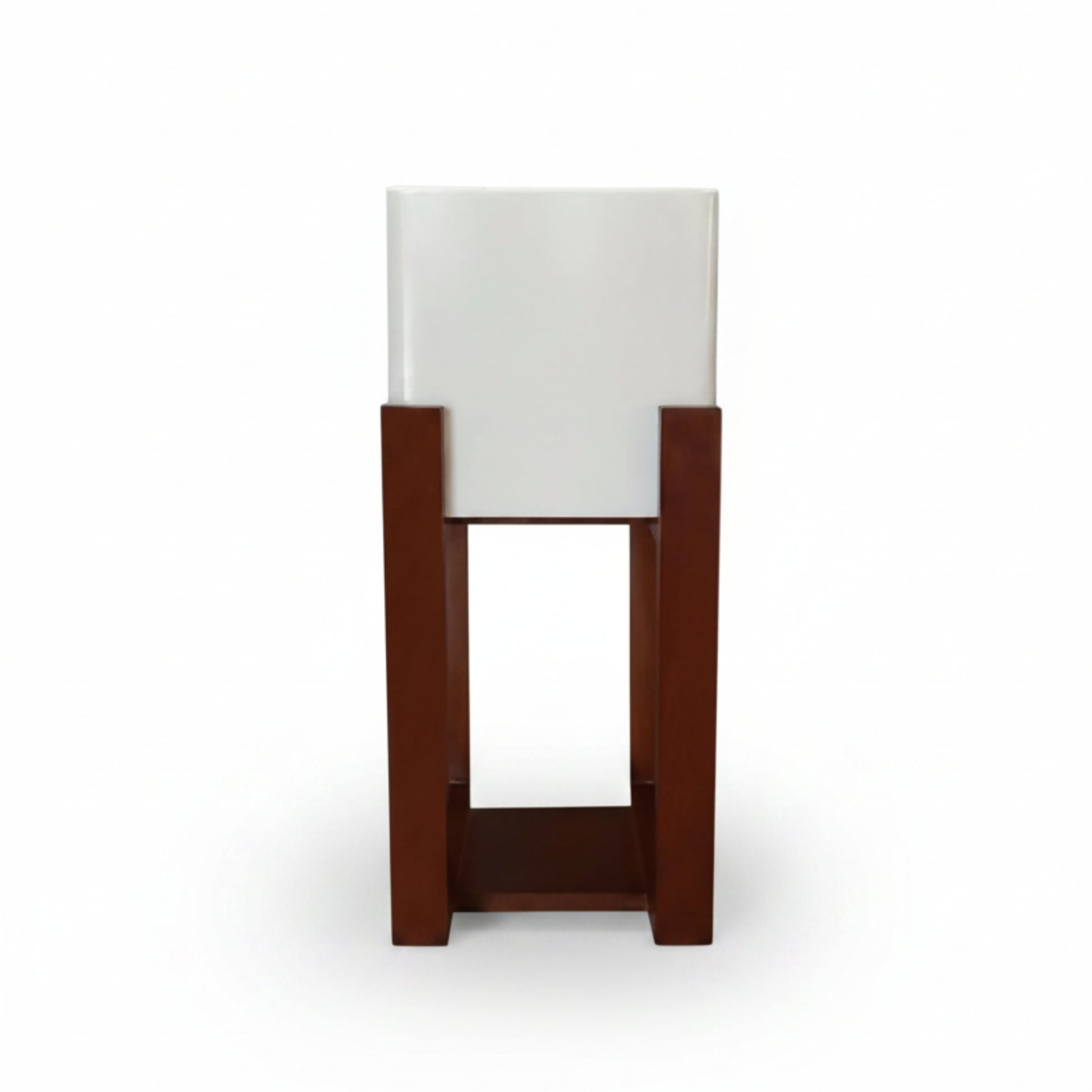 0701  Square Pot on Stand - WB, Front View