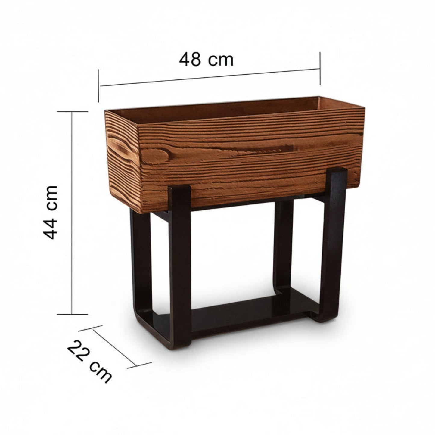 Eco Bark Rectangular Floor Planter With Curved Stand