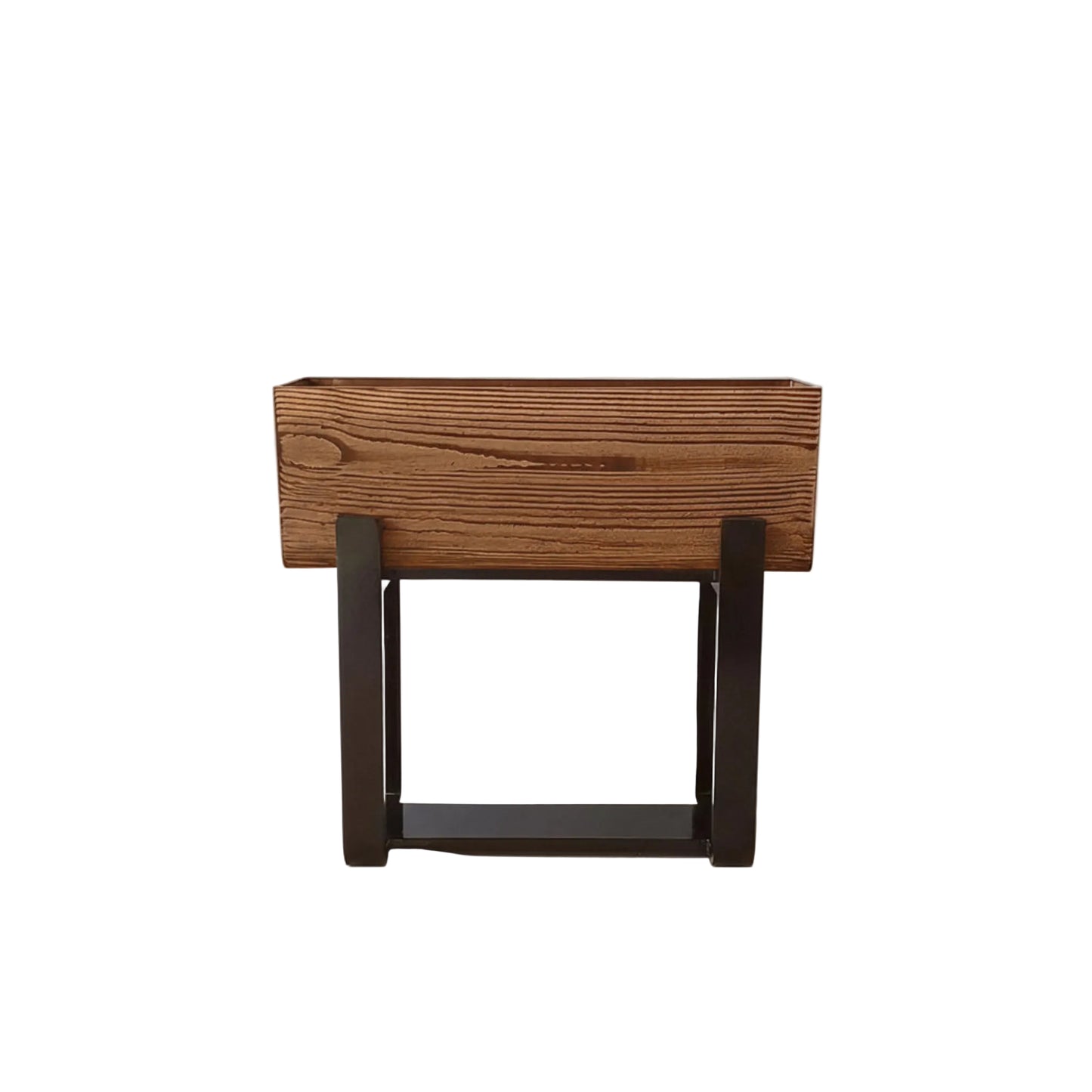 Eco Bark Rectangular Floor Planter With Curved Stand