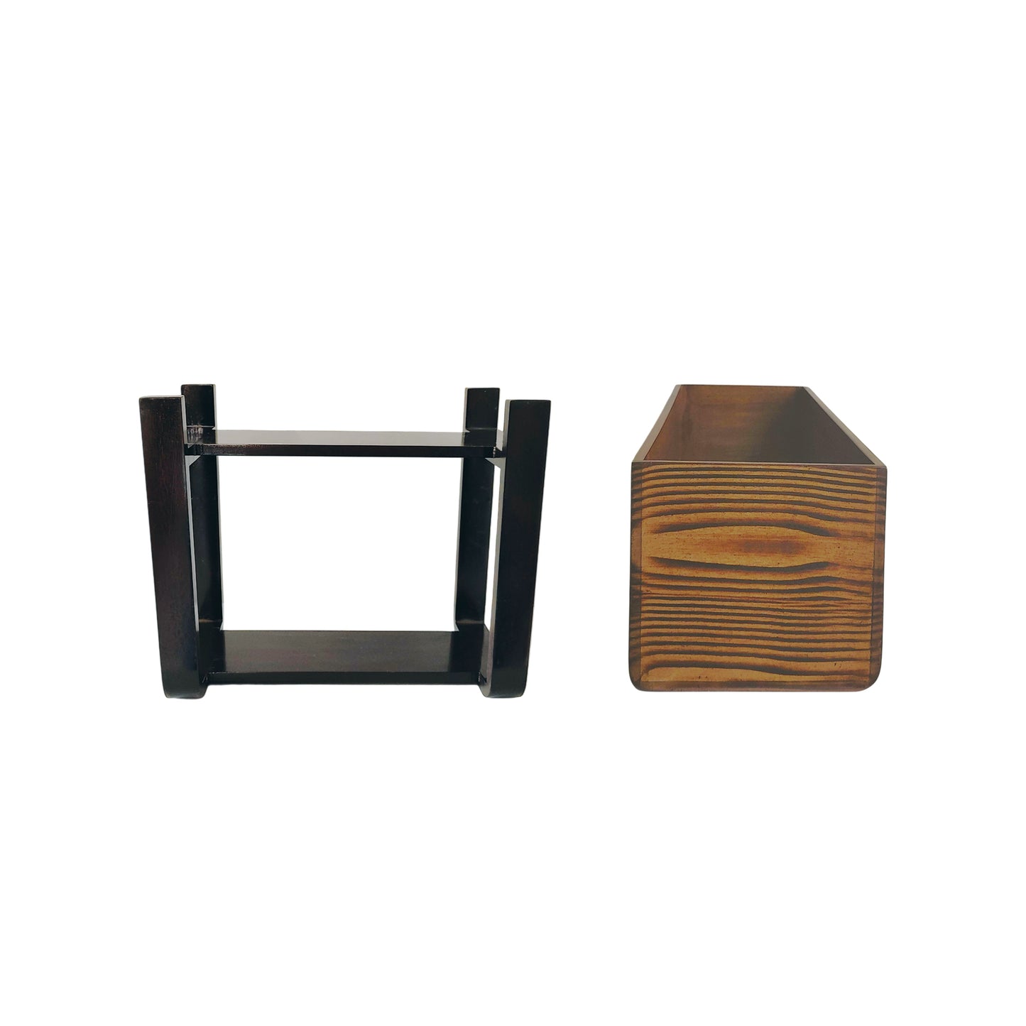 Eco Bark Rectangular Floor Planter With Curved Stand