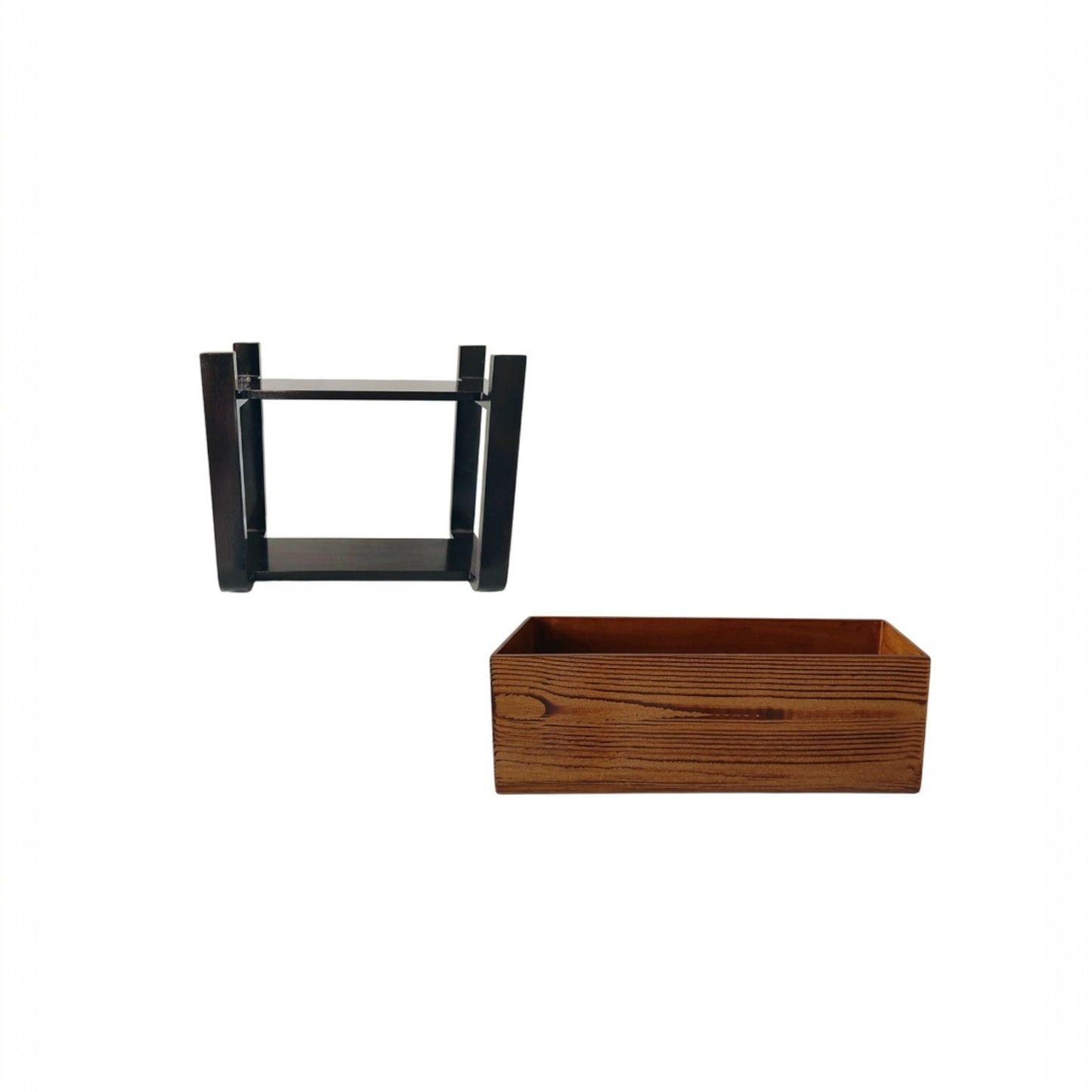 Eco Bark Rectangular Floor Planter With Curved Stand