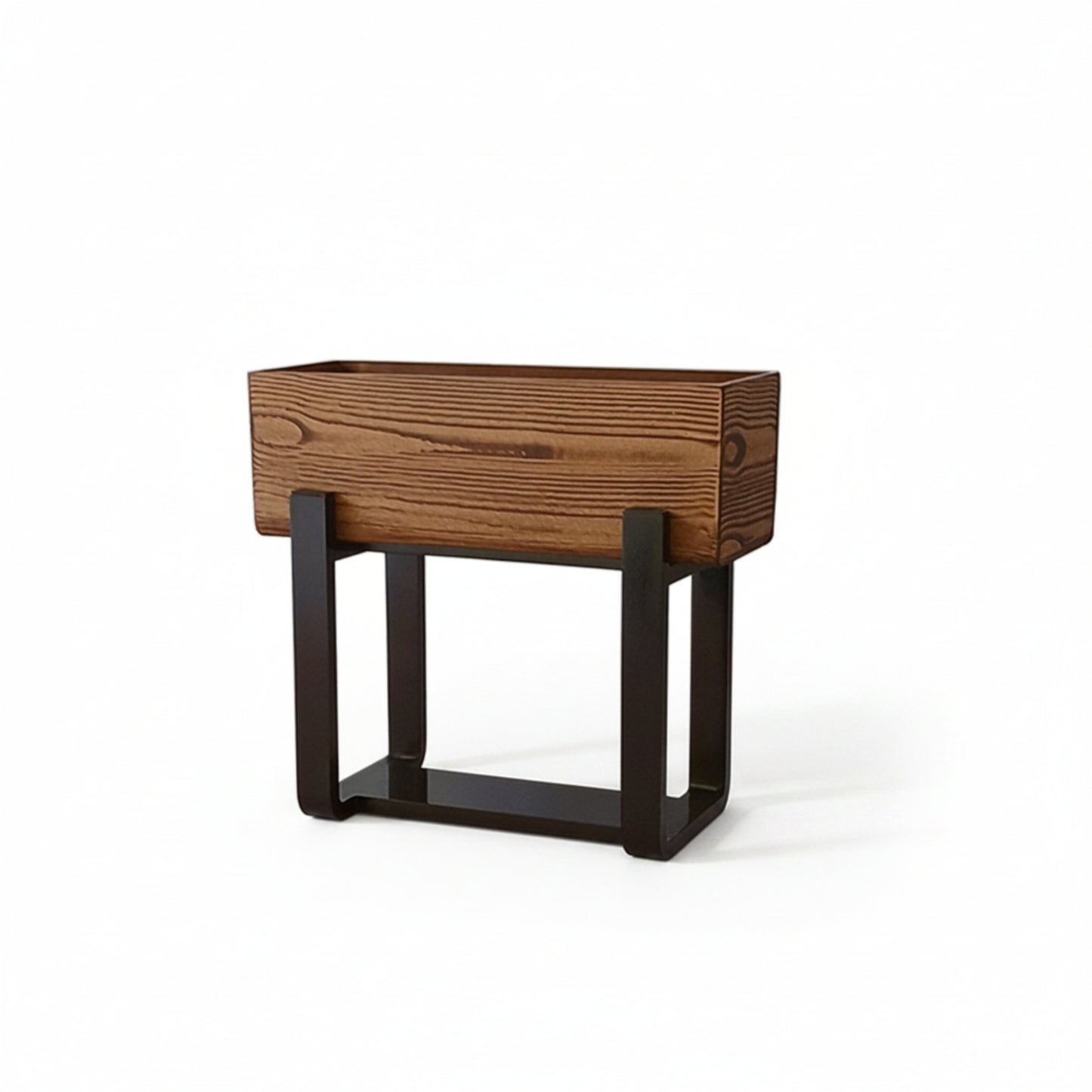 Forest Bark Rectangular Floor Planter Box With  Curved Stand