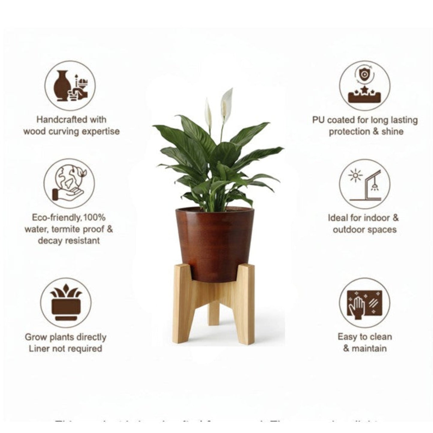 Eleva Round Circular Table Planter With Stand