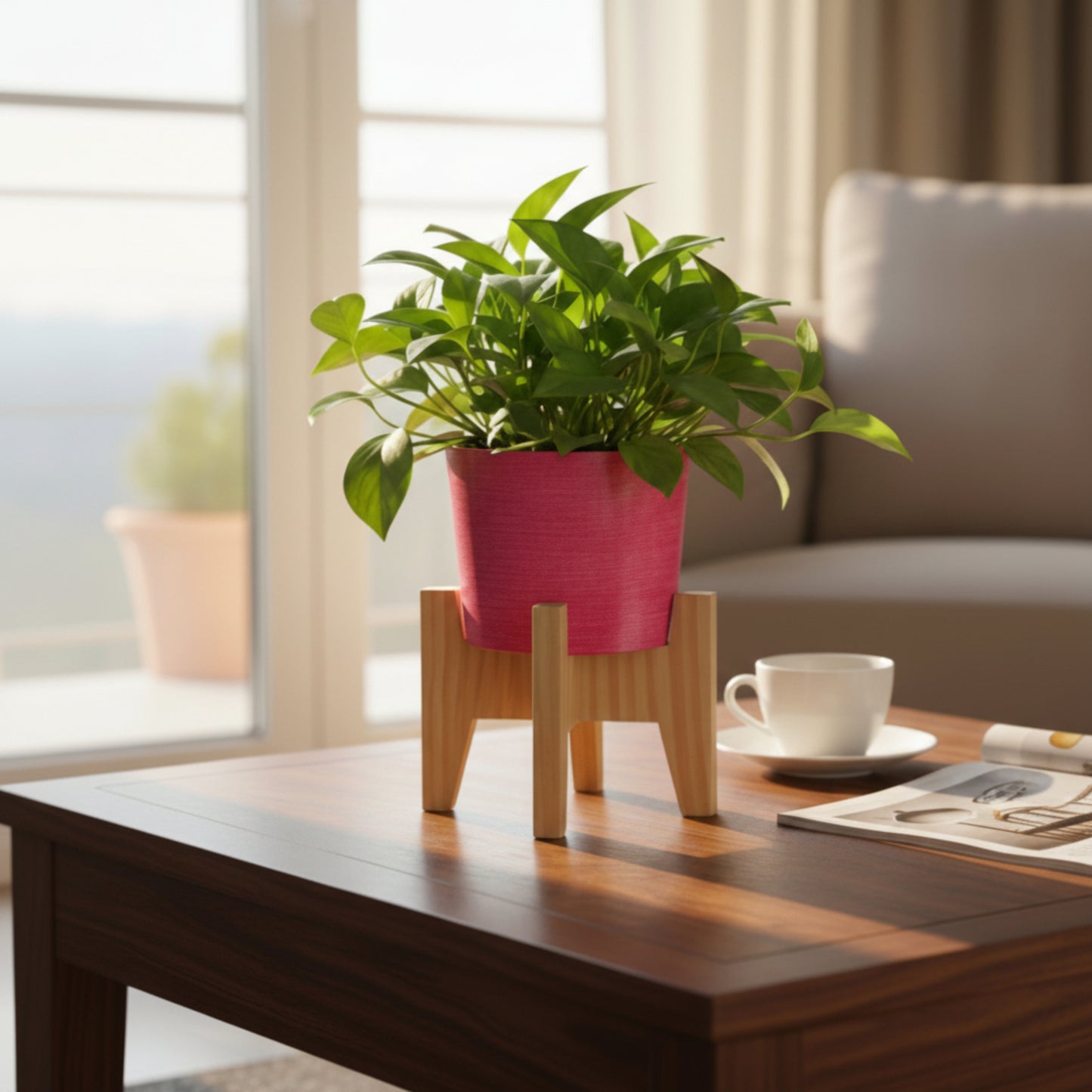 Eleva Round Circular Table Planter With Stand