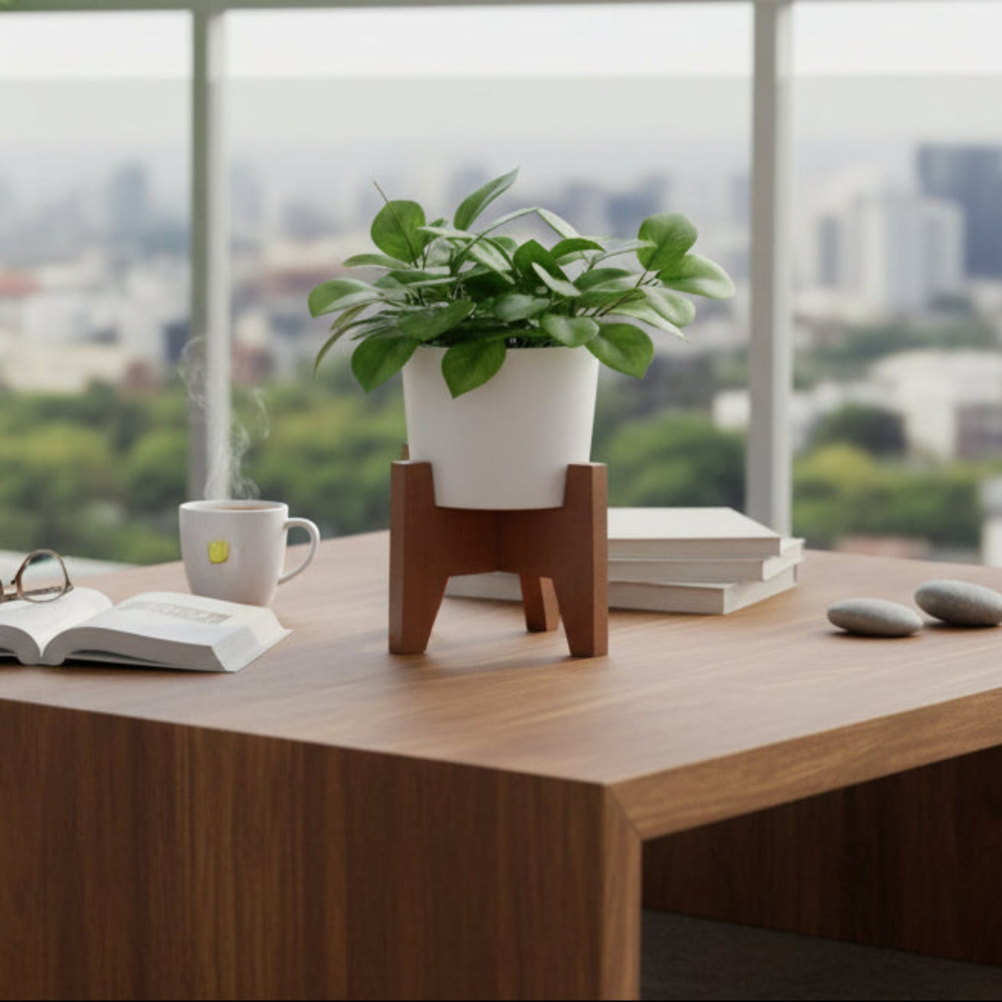 Classy Taper Round Desk Planter Pot With Stand