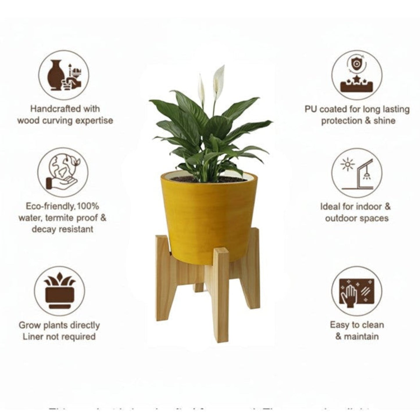 Eleva Round Circular Table Planter With Stand