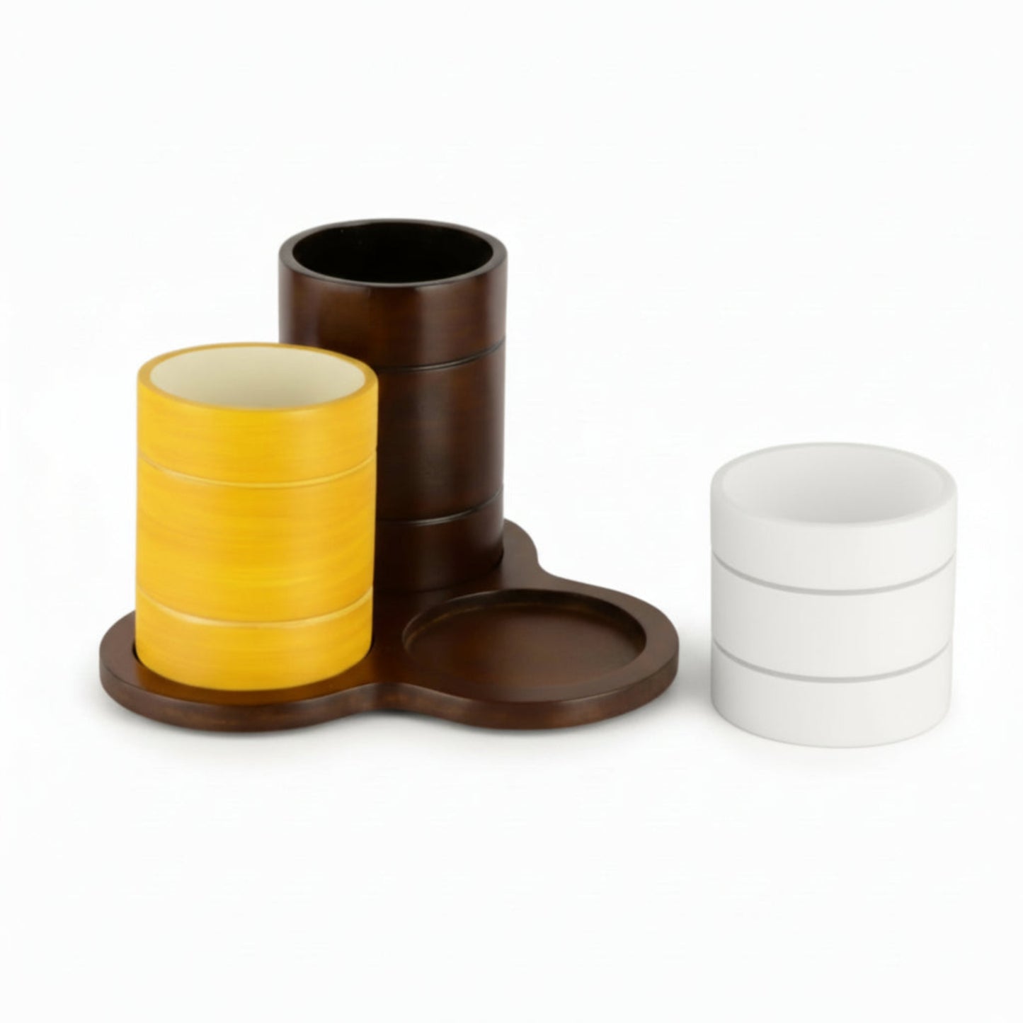 Trio-Pot  Multicolor Table Planter Set And Desk Organizer