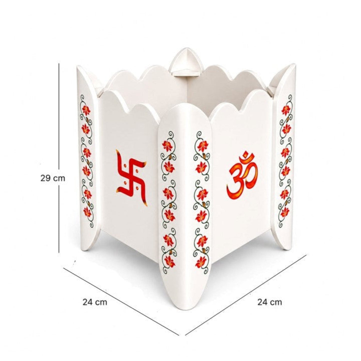 Divyam Handcrafted Vrindavan Tulsi Planter Pot with Lotus Motif (D1)