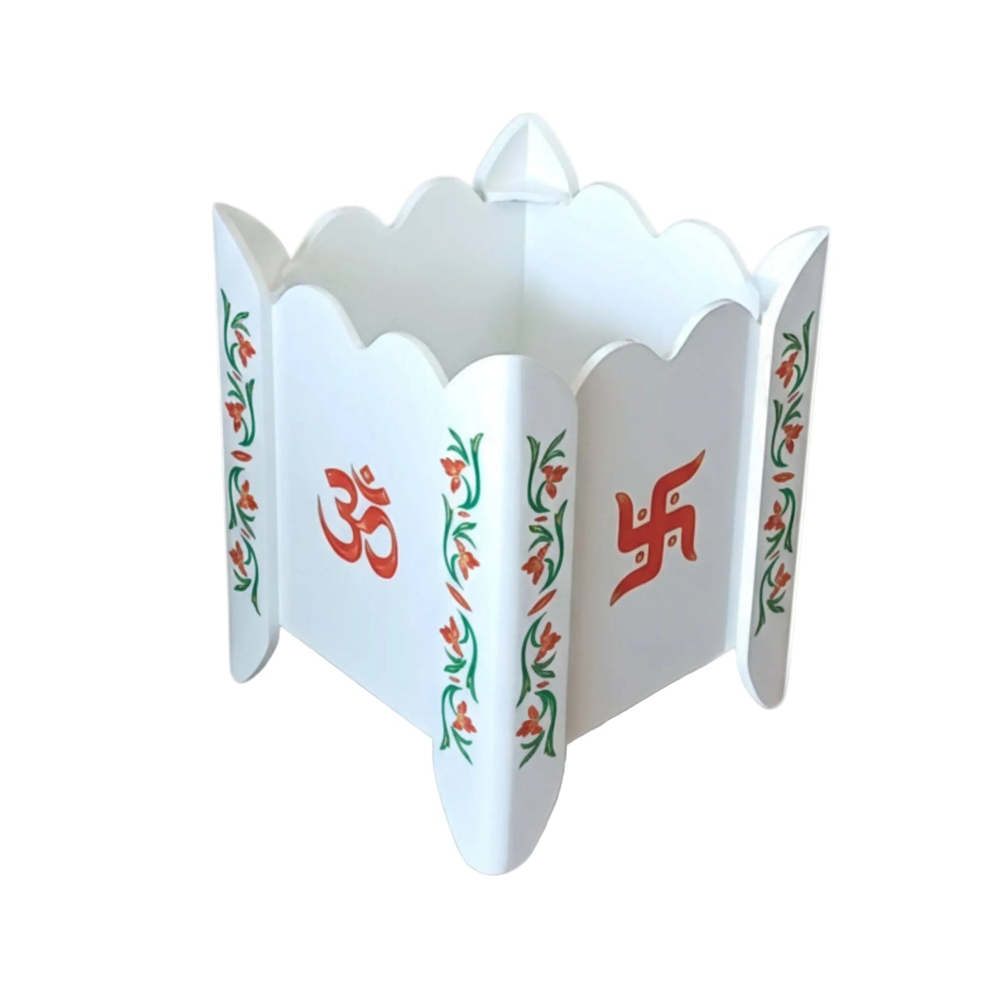 Handcrafted Traditional Tulsi Planter Pot With Floral Motif (D2)