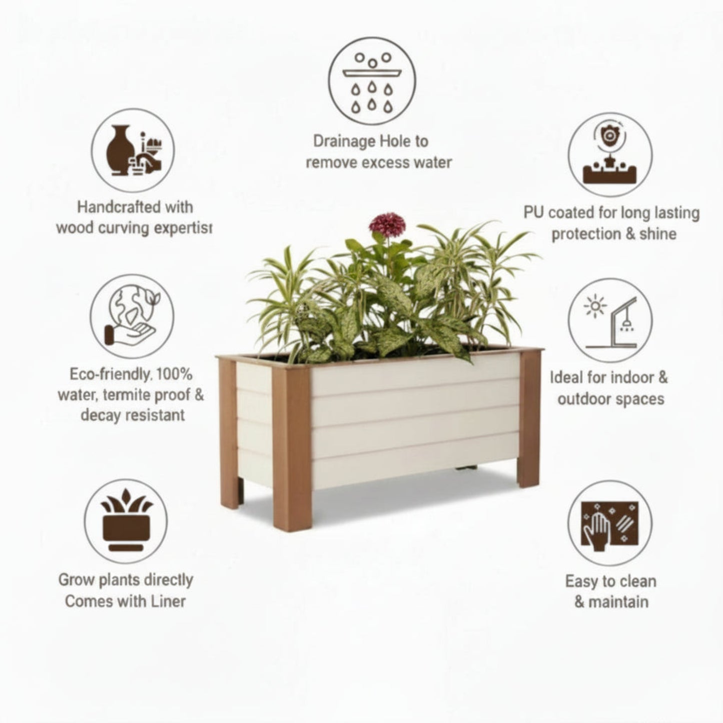 Green Oasis Large Rectangular Grow Bed / Box Planter