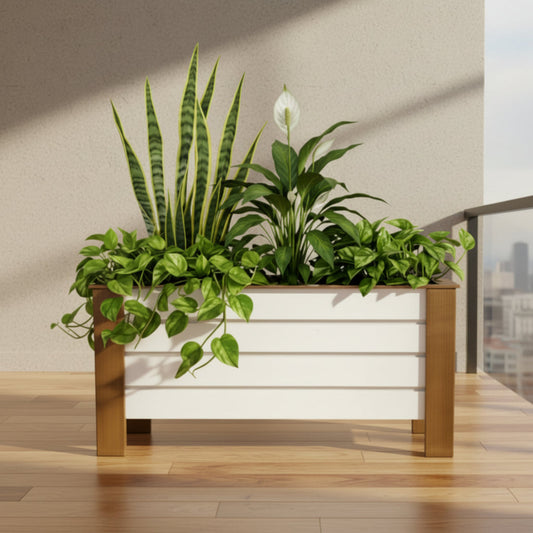 Green Nook Large Rectangular Grow Bed - Indoor Outdoor Box Planter