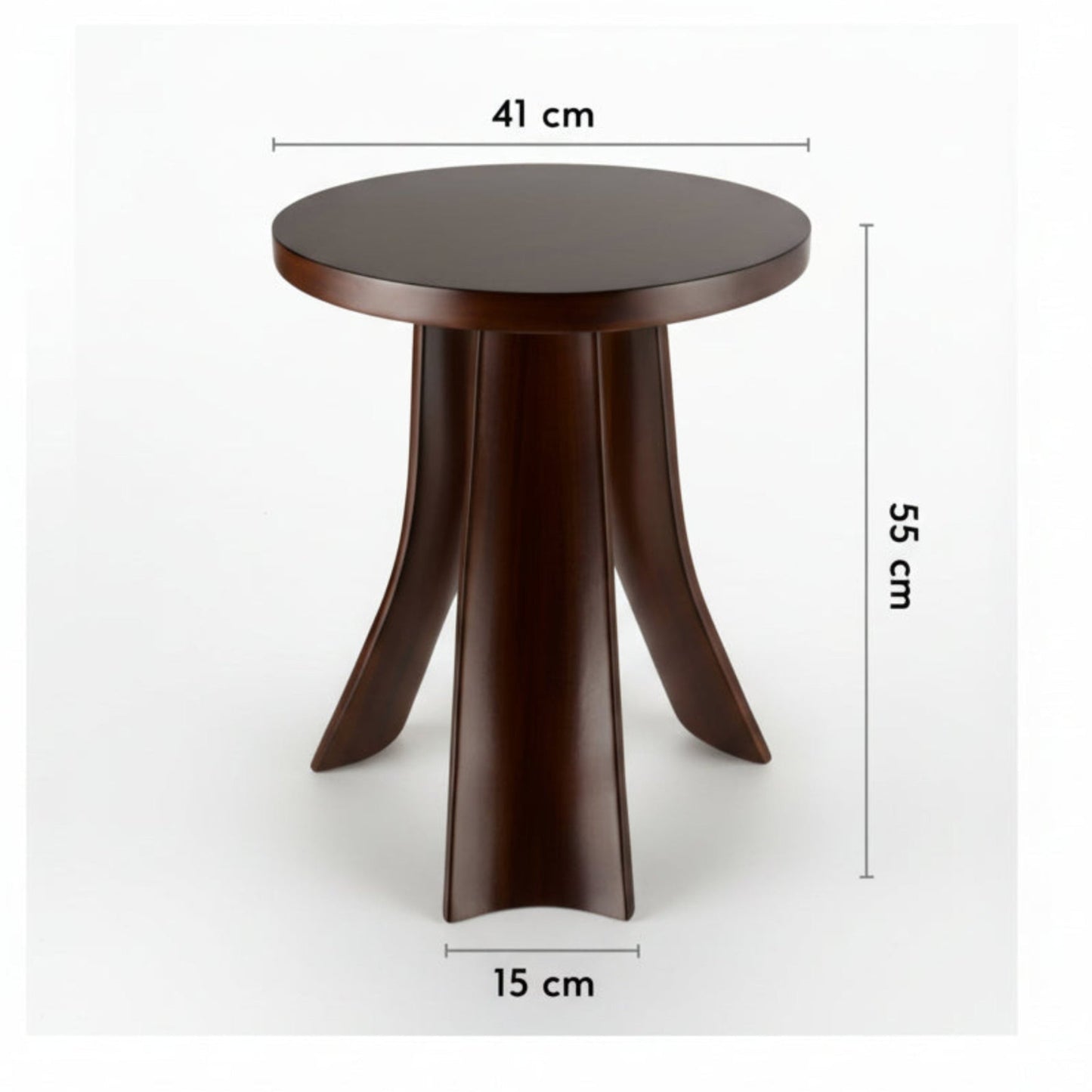 Trio Arc Curved Wooden Round Side Table