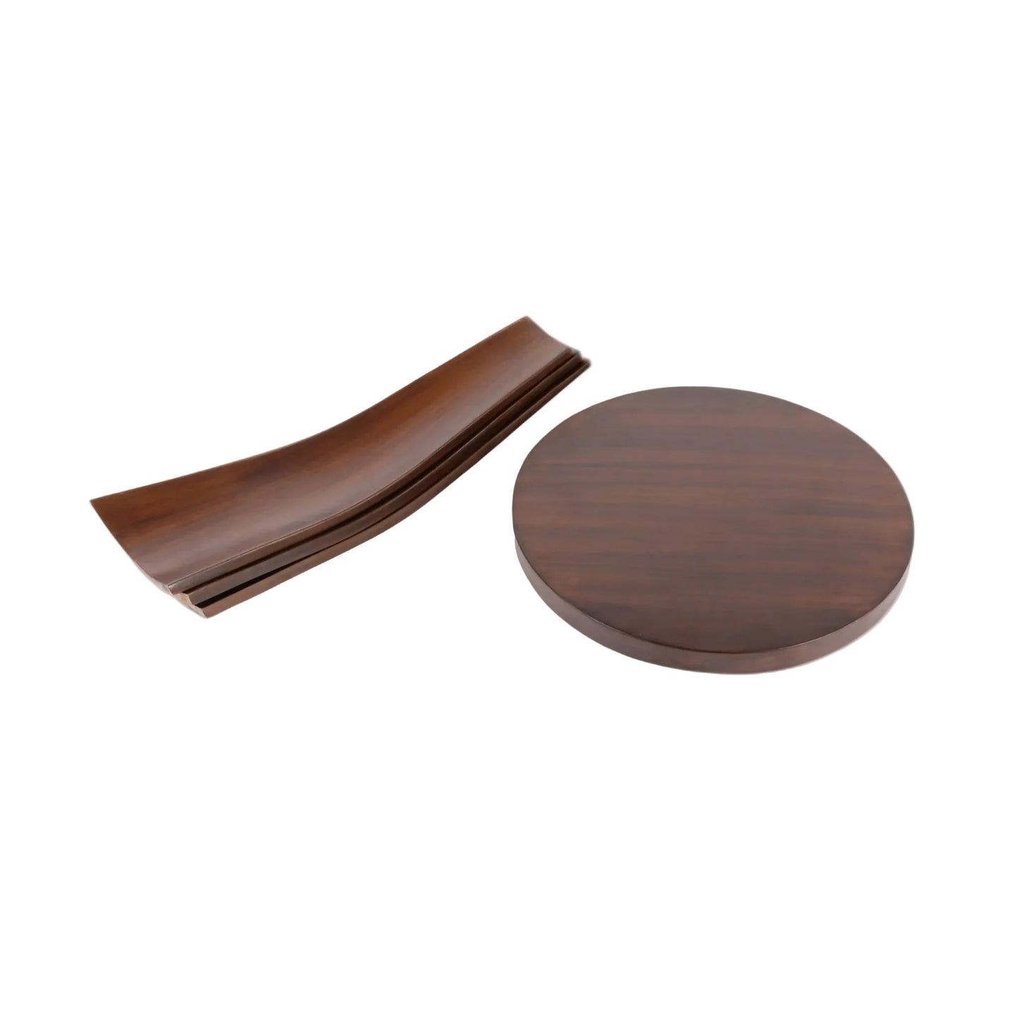 Barrel Arc Curved Wooden Round Side Table