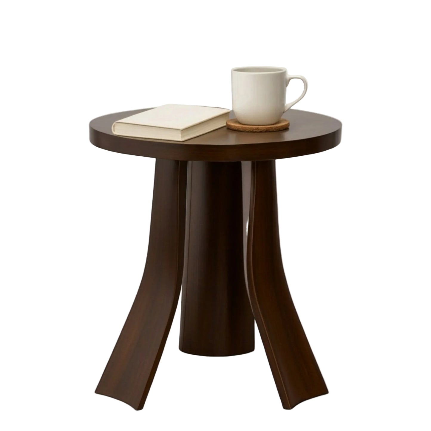 Trio Arc Curved Wooden Round Side Table