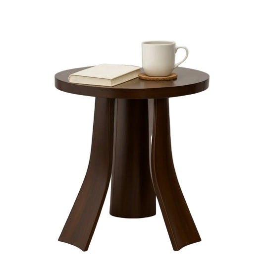 Trio Arc Curved Wooden Round Side Table