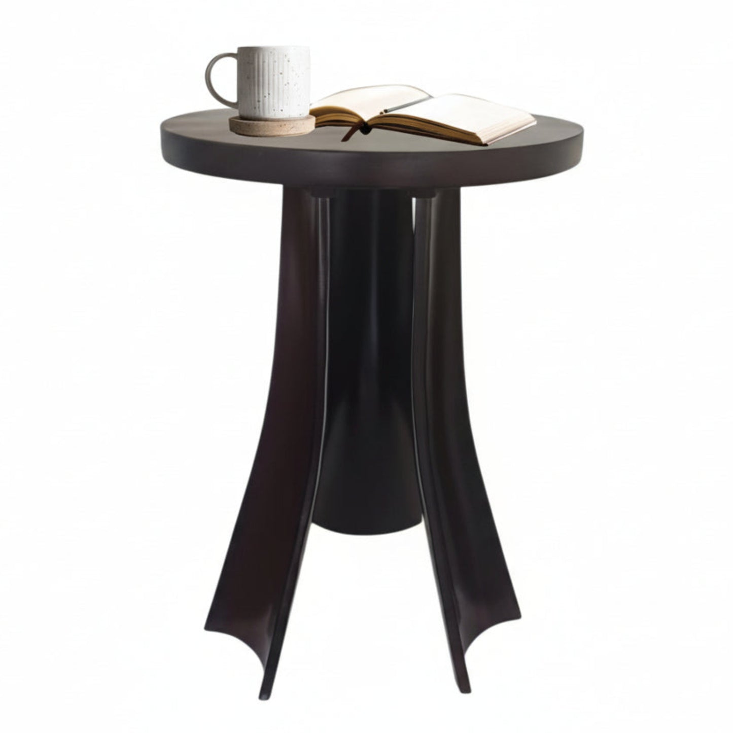 Trio Arc Curved Wooden Round Side Table
