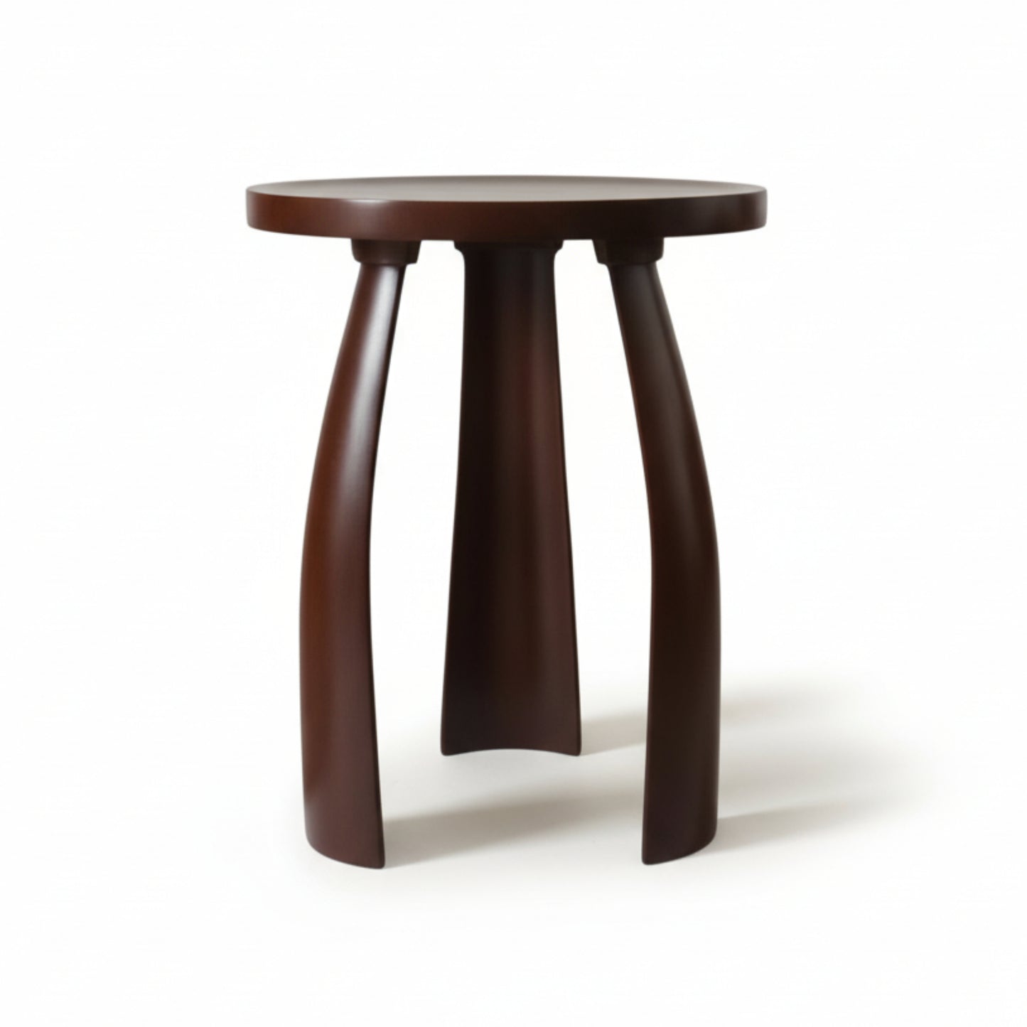Barrel Arc Curved Wooden Round Side Table