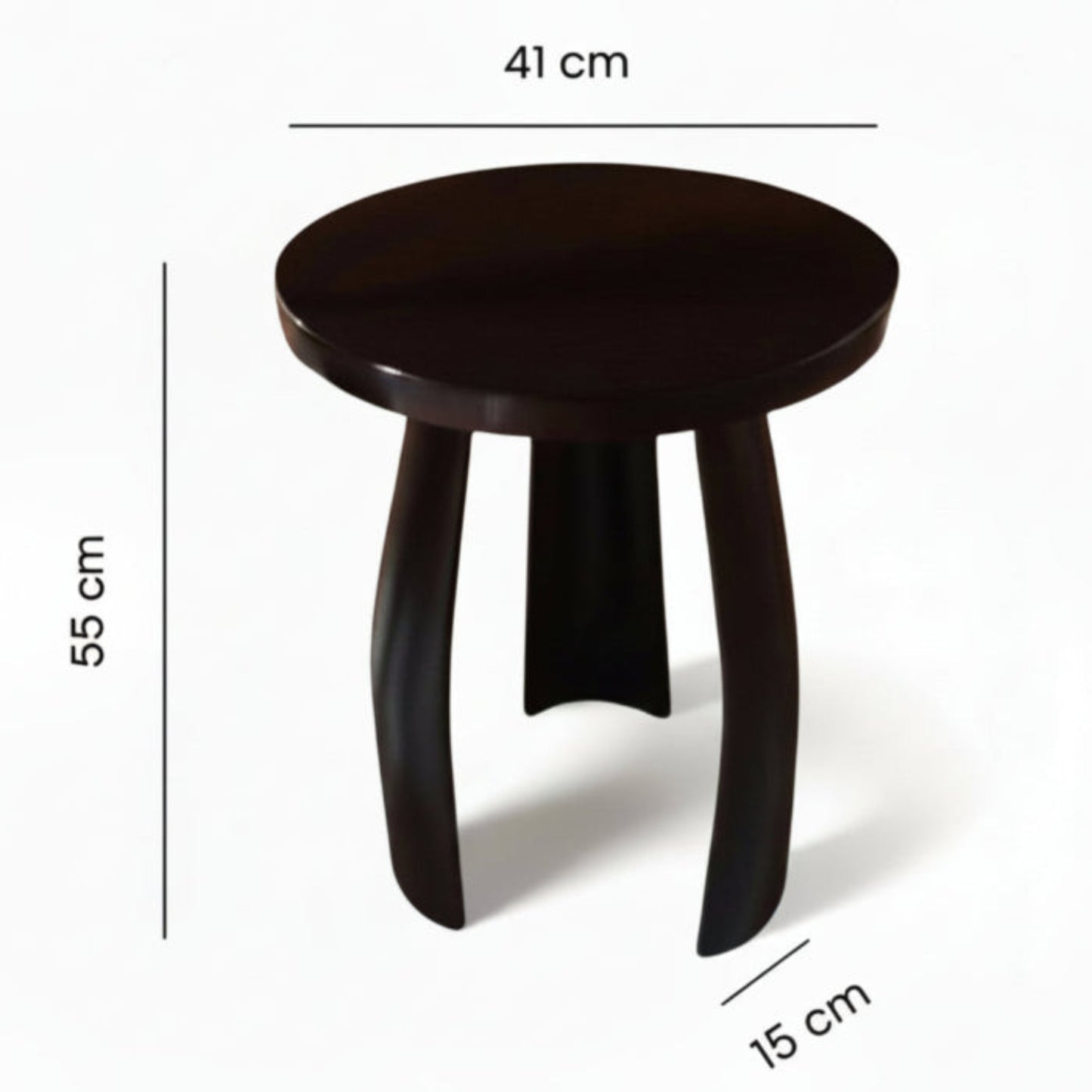 Barrel Arc Curved Wooden Round Side Table