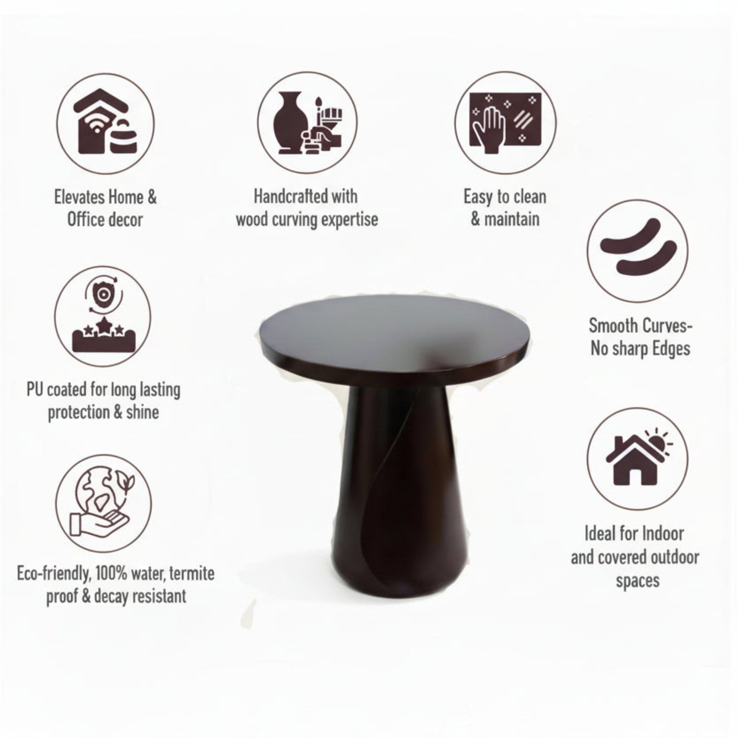 Leaf Wrap Curved Pedestal Round Coffee Table