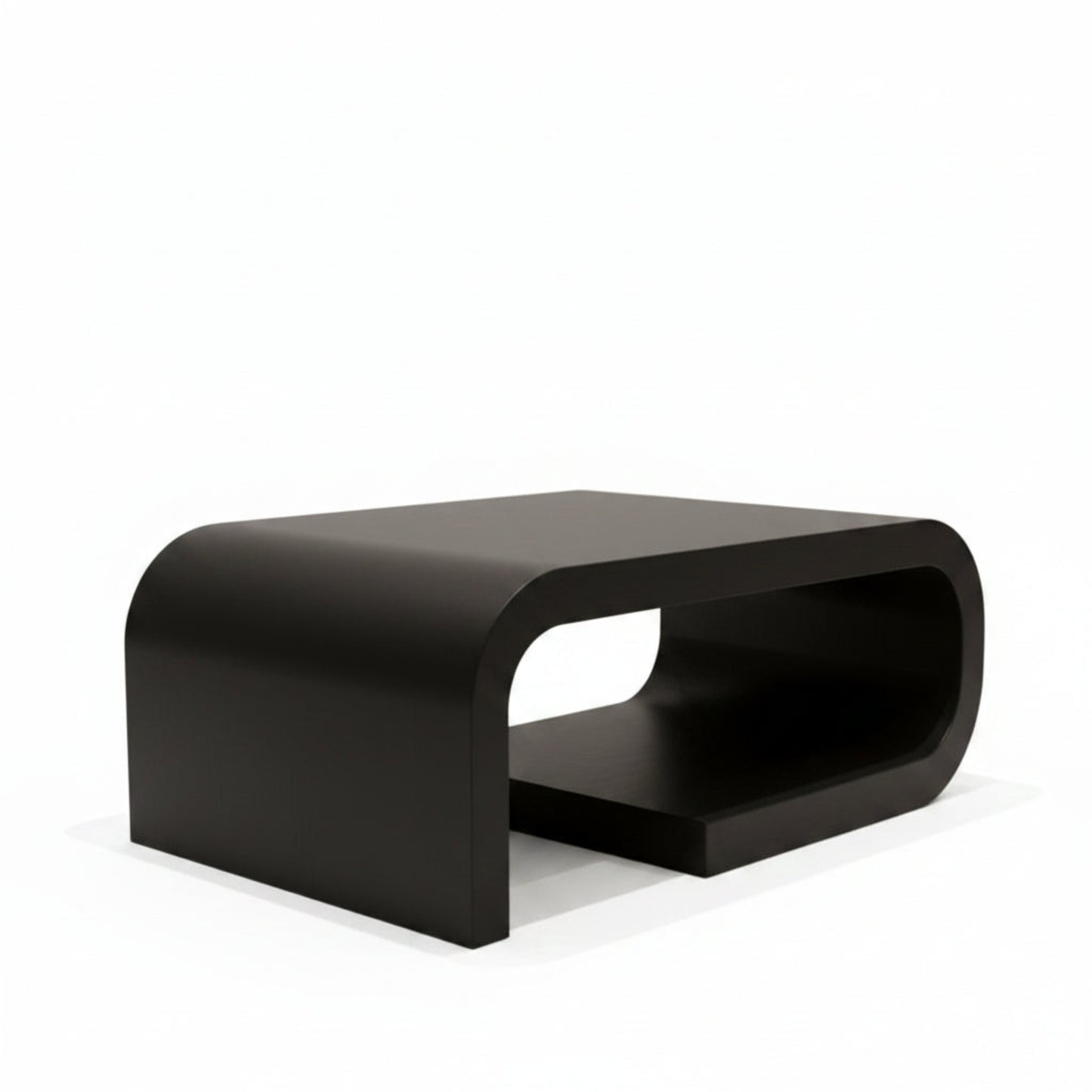 Arcus Designer Curved Edges Coffee Table - White & Black