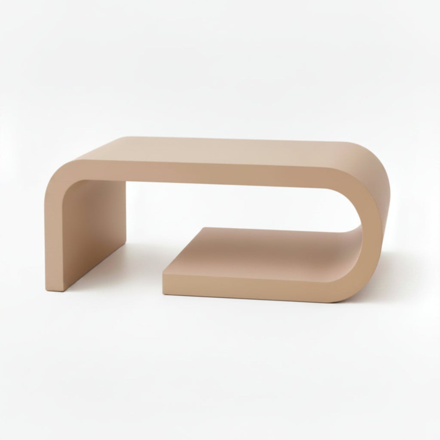 Arcus Designer Curved Edges Coffee Table - White & Black