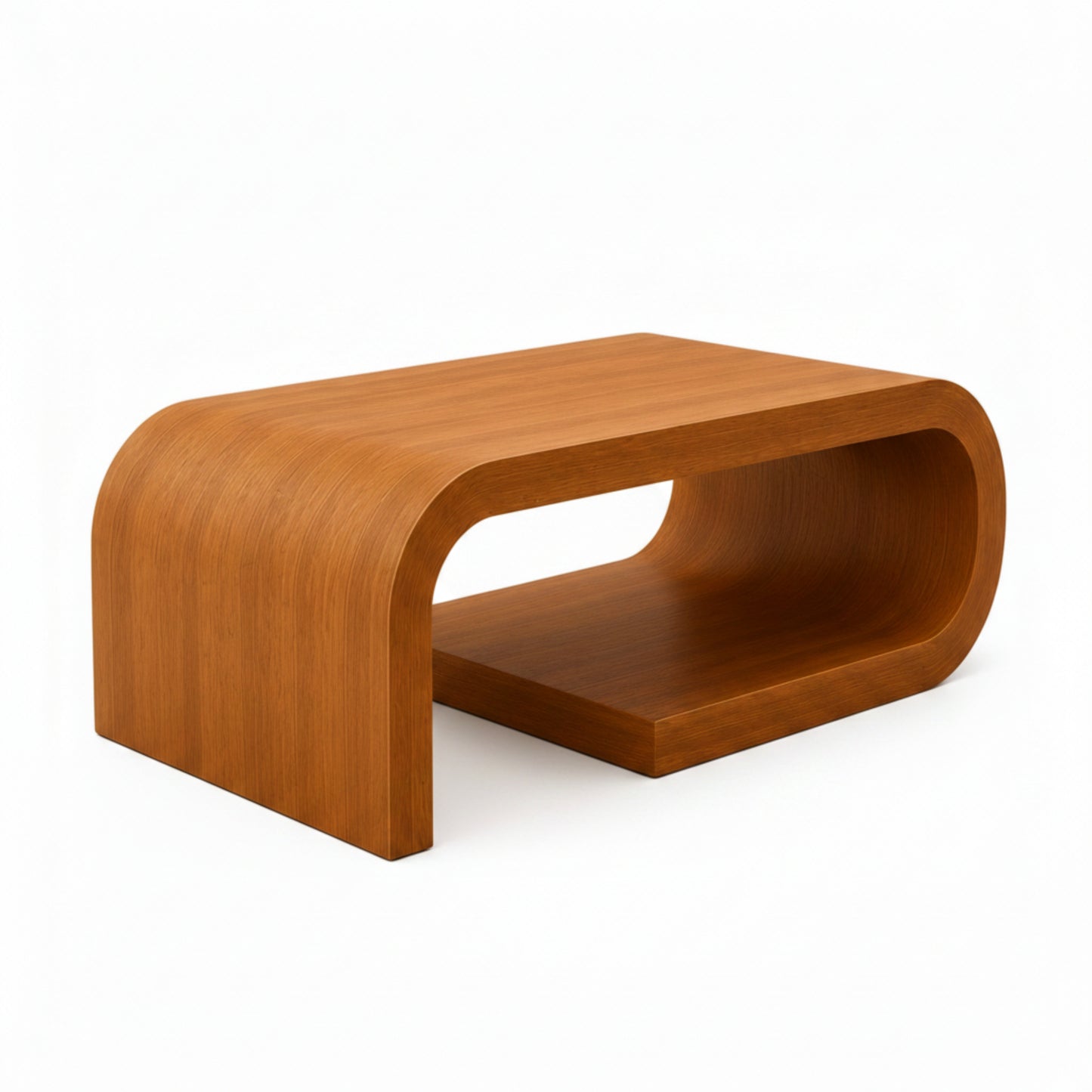 Arcus Designer Curved Edges Coffee Table - Walnut  Finish