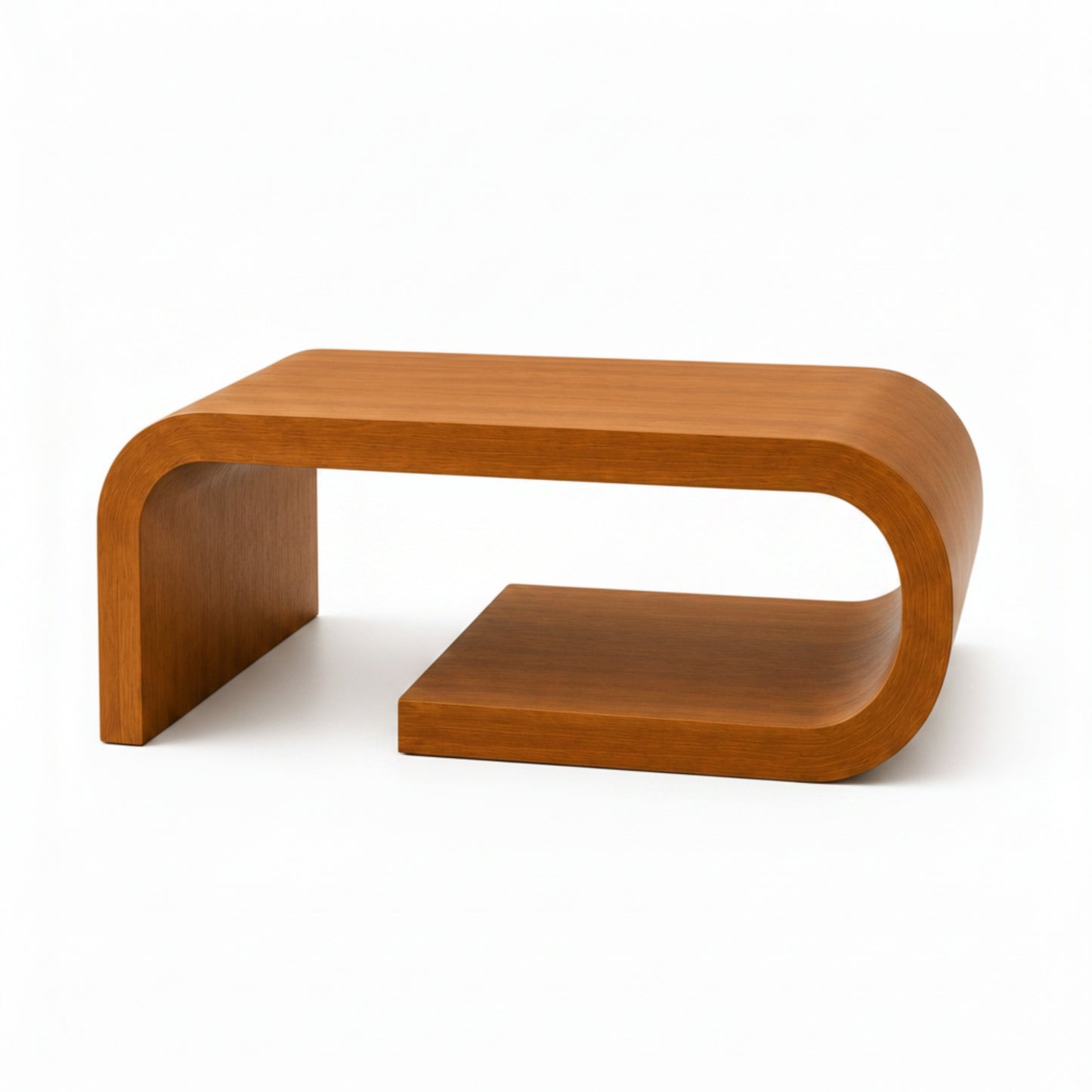 Arcus Designer Curved Edges Coffee Table - Walnut  Finish
