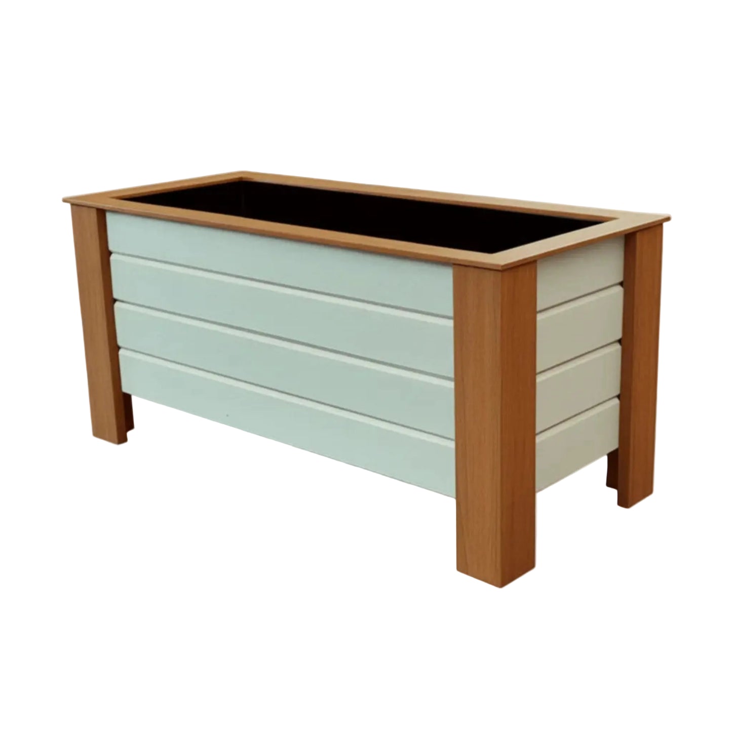 Urban Elegance Large Curved Wood Rectangular Planter Box