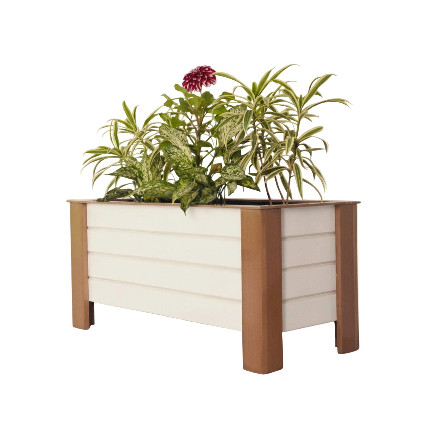 Urban Elegance Large Curved Wood Rectangular Planter Box