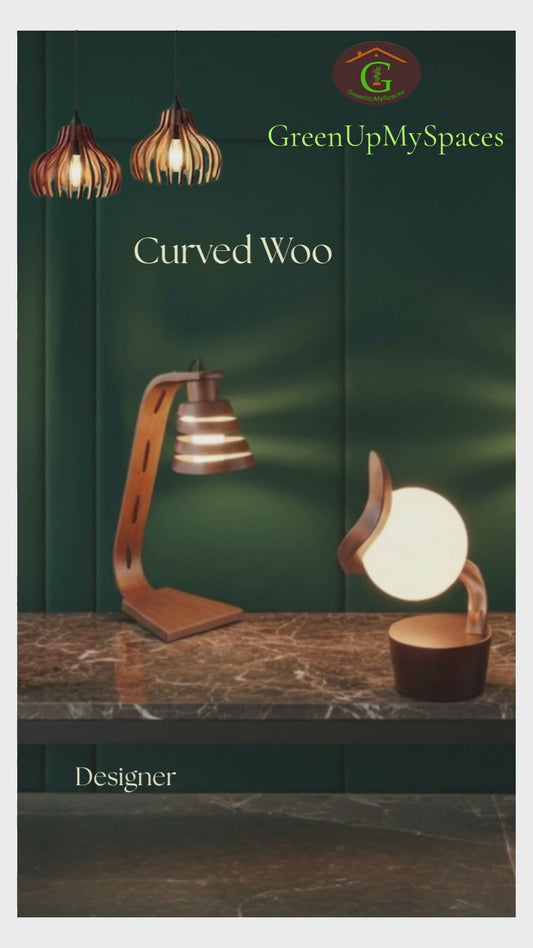 Luna Curve Artistic Sculptural Tabletop Bedside Globe Lamp